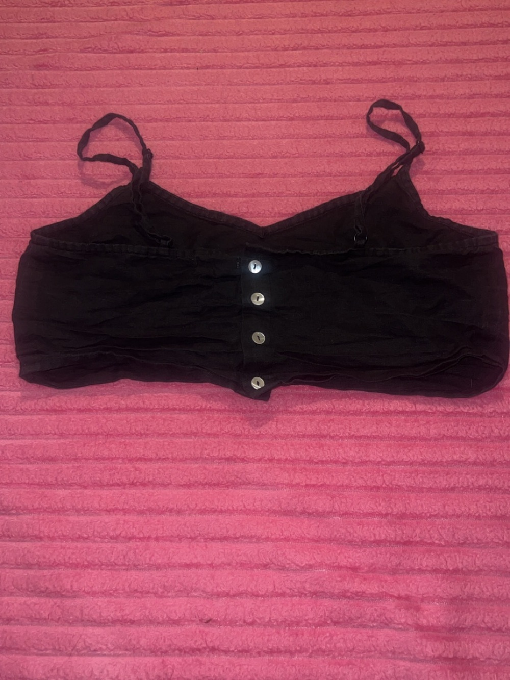 Black Button-Front Cropped Cami
